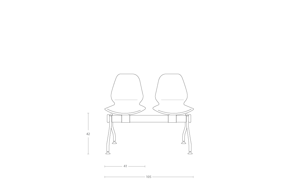 Dimensoes do produto longarina ce - 2 lugares